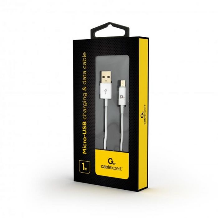 Кабель Cablexpert (CC-USB2P-AMmBM-1M-W) USB 2.0 A - microUSB B, преміум, 1м, білий