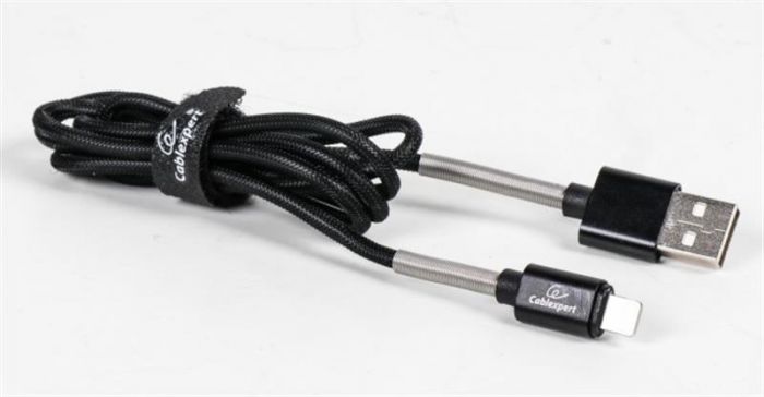 Кабель Cablexpert USB - Lightning (M/M), преміум, 2.4 А, 1 м, чорний (CCPB-L-USB-06BK)