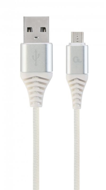 Кабель Cablexpert USB - micro USB (M/M), 2.1 А, преміум, 2 м, білий (CC-USB2B-AMmBM-2M-BW2)