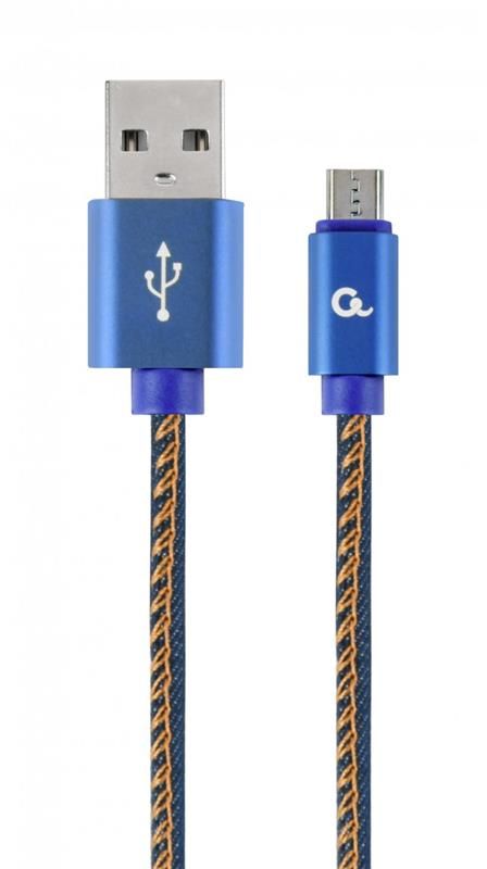 Кабель Cablexpert USB - micro USB V 2.0 (M/M), преміум, 2 м, синій (CC-USB2J-AMmBM-2M-BL)