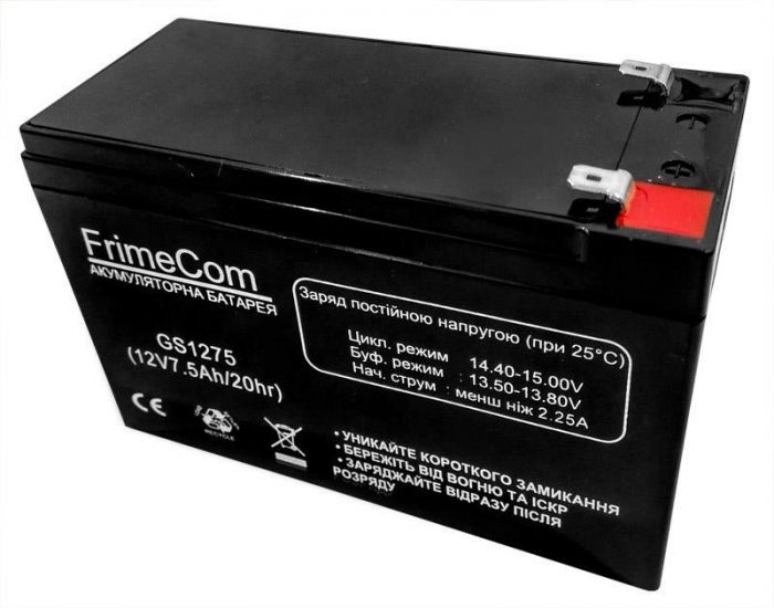 Акумуляторна батарея FrimeCom 12V 7.5AH (GS1275) AGM