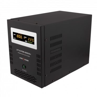 Джерело безперебійного живлення LogicPower LPY-B-PSW-6000VA+(4200Вт)10A/20A, з правильною синусоїдою 48V