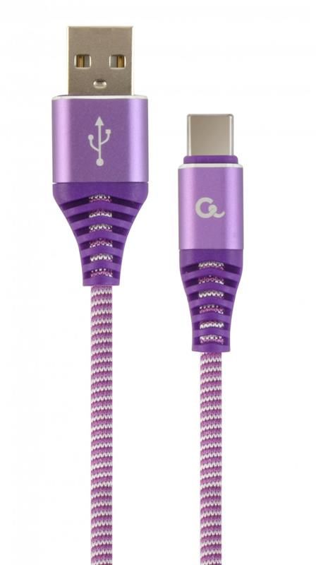 Кабель Cablexpert USB - USB Type-C V 2.0 (M/M), преміум, 1 м, фіолетовий (CC-USB2B-AMCM-1M-PW) 