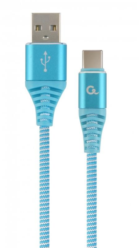 Кабель Cablexpert USB - USB Type-C V 2.0 (M/M), преміум, 1 м, блакитний (CC-USB2B-AMCM-1M-VW) 