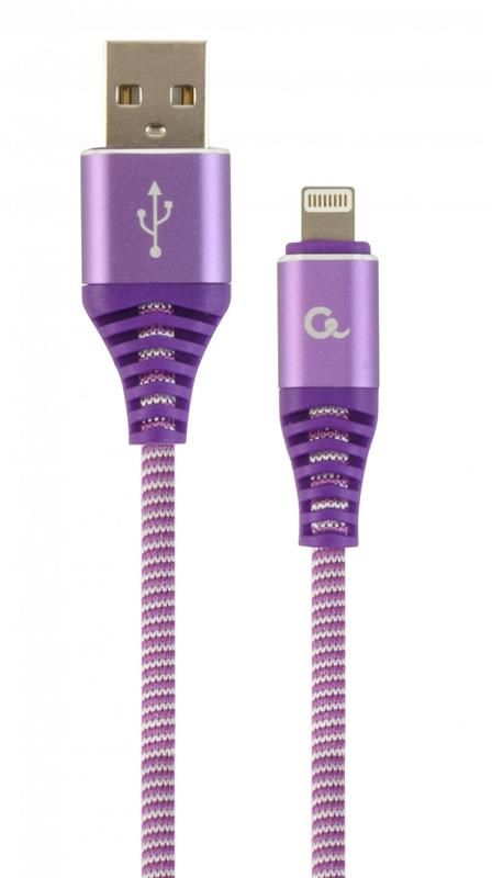 Кабель Cablexpert (CC-USB2B-AMLM-1M-BW2) USB 2.0 A - Lightning, преміум, 1м, фіолетовий