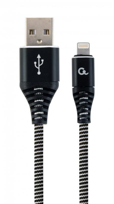 Кабель Cablexpert (CC-USB2B-AMLM-2M-BW) USB 2.0 A - Lightning, преміум, 2м, чорний