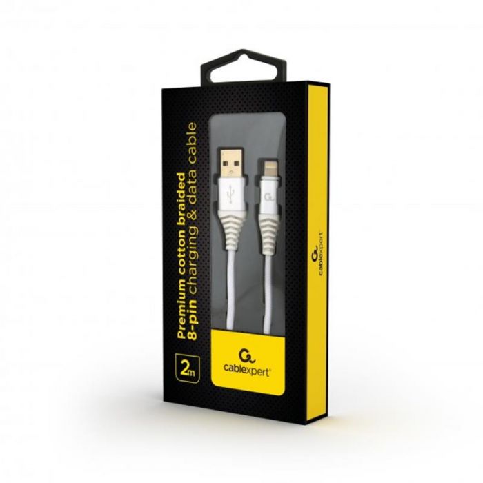 Кабель Cablexpert USB - Lightning (M/M), преміум, 2 м, білий (CC-USB2B-AMLM-2M-BW2)