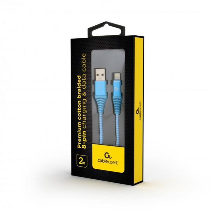 Кабель Cablexpert USB - Lightning (M/M), преміум, 2 м, блакитний (CC-USB2B-AMLM-2M-VW)
