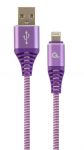 Кабель Cablexpert (CC-USB2B-AMLM-1M-PW) USB 2.0 A - Lightning, преміум, 1м, фіолетовий
