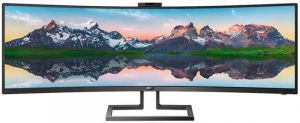 Монiтор Philips 48.8" 499P9H/00 VA Black Curved
