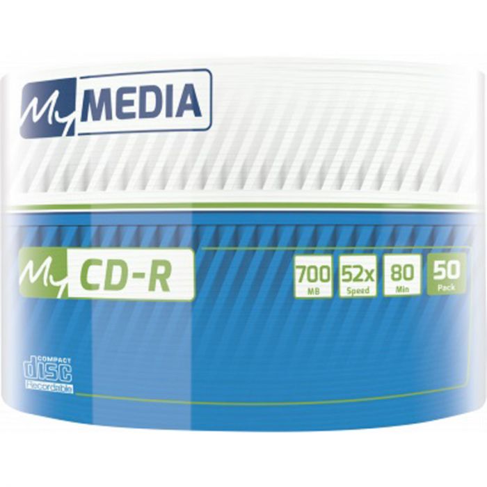 Диски CD-R MyMedia (69206) 700MB 52x Wrap 50шт Full Printable без шпинделя