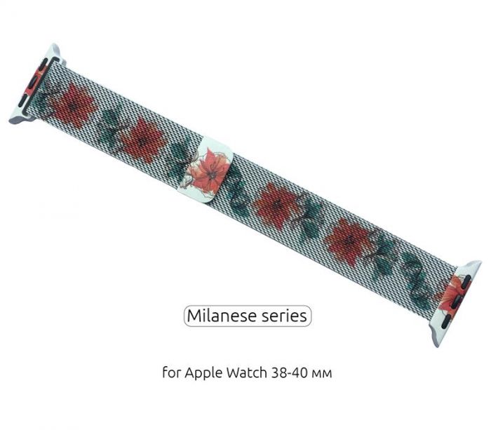 Ремінець Armorstandart Milanese Loop для Apple Watch 38mm/40mm Flowers Fuchsia (ARM52959)