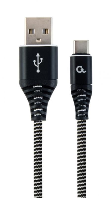 Кабель Cablexpert (CC-USB2B-AMCM-2M-BW), USB2.0 - USB Type C, 2м, Black/White
