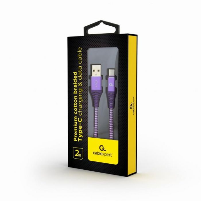 Кабель Cablexpert (CC-USB2B-AMCM-2M-PW), USB2.0 - USB Type C, 2м, Purple/White