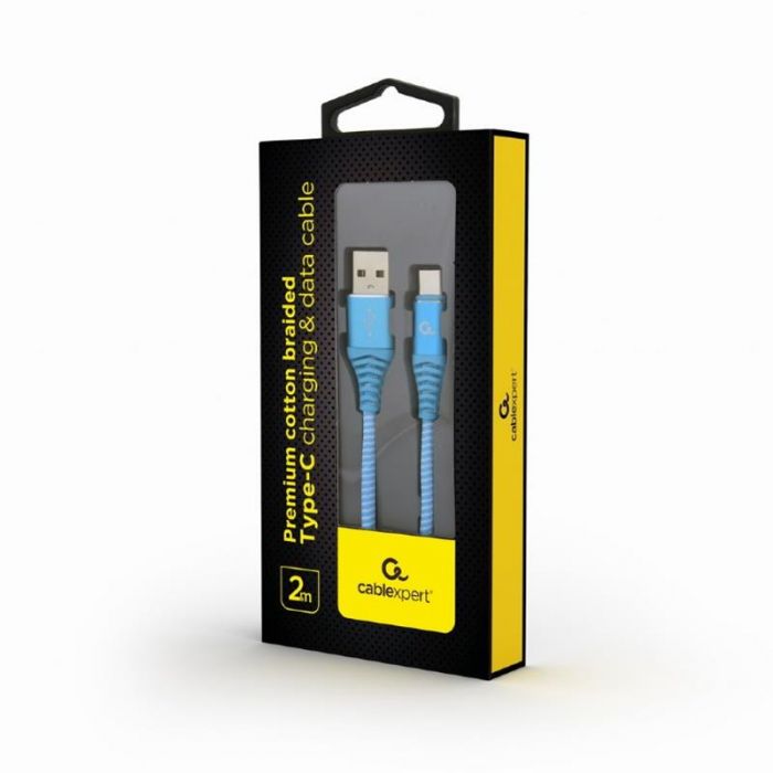 Кабель Cablexpert (CC-USB2B-AMCM-2M-VW), USB2.0 - USB Type C, 2м, Blue/White