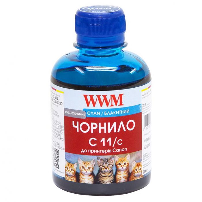 Чорнило WWM для CANON CL511/513/CLI521C/CLI426C (Cyan) C11/C 200г