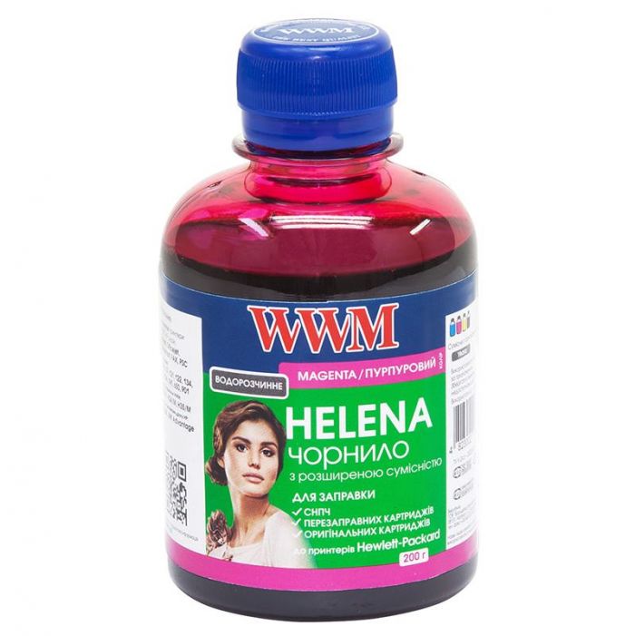 Чорнило WWM HP Universal Helena для картриджей HP № 22,28,57,121,122,134,135,136,141,901 Magenta (HU/M) 200г