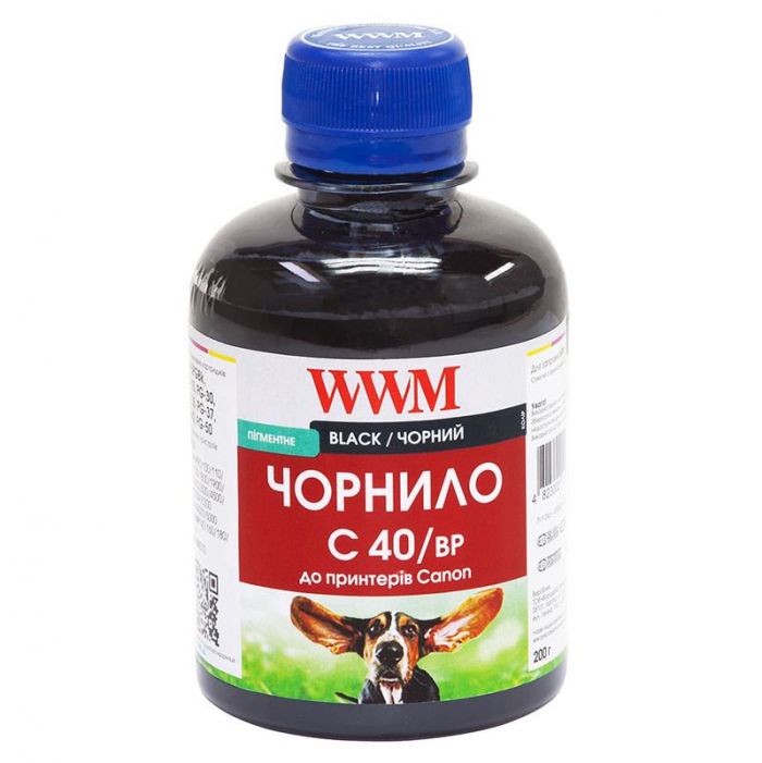 Чорнило WWM для CANON PG40/50/PGI5Bk/BCI-15 (Black Pigmented) C40/BP 200г