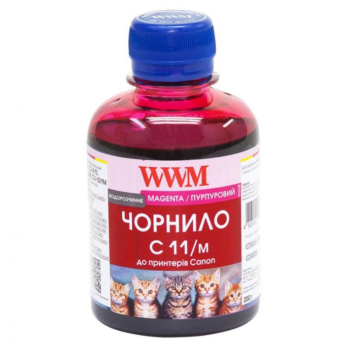 Чорнило WWM для CANON CL511/513/CLI521М/CLI426M Magenta  200г