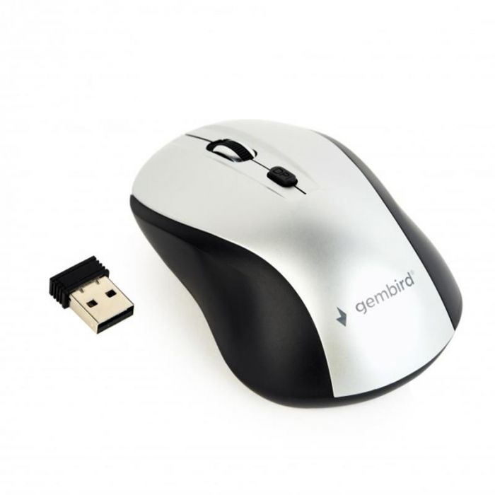 Мишка бездротова Gembird MUSW-4B-02-BS Black/Silver USB
