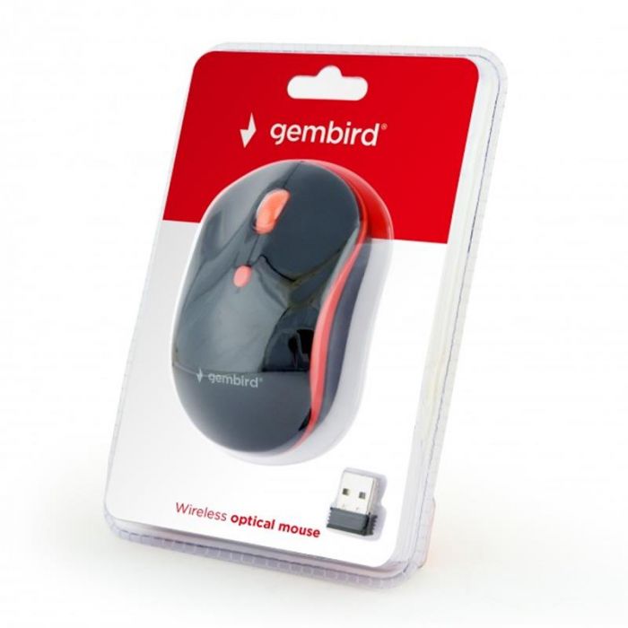 Мишка бездротова Gembird MUSW-4B-03-R Black/Red USB
