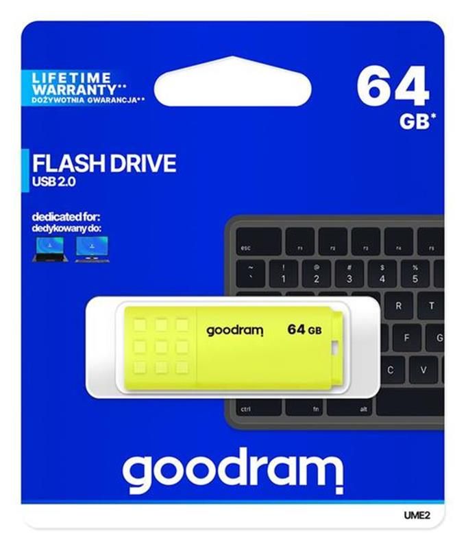 Флеш-накопитель USB 64GB GOODRAM UME2 Yellow (UME2-0640Y0R11)