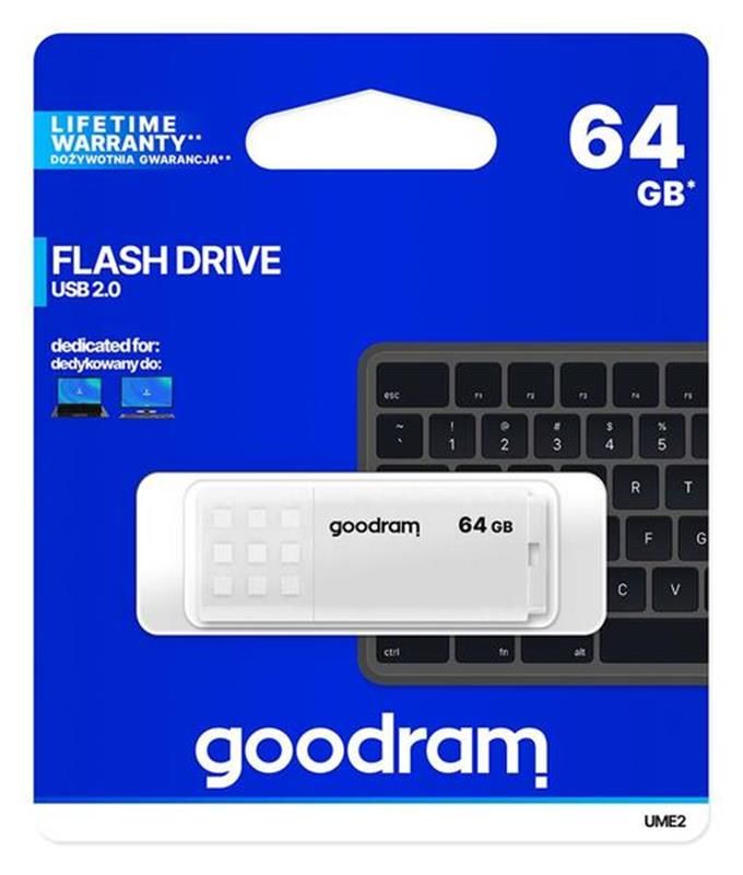 Флеш-накопитель USB 64GB GOODRAM UME2 White (UME2-0640W0R11)