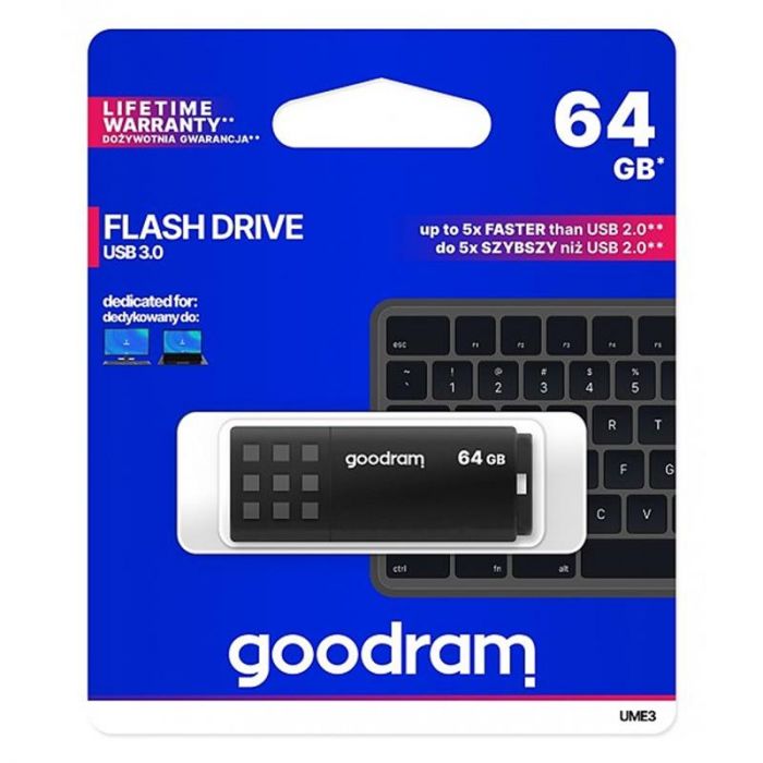 Флеш-накопичувач USB3.2 64GB GOODRAM UME3 Black (UME3-0640K0R11)