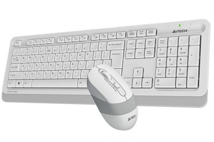 Комплект (клавіатура, мишка) бездротовий A4Tech Fstyler FG1010 White