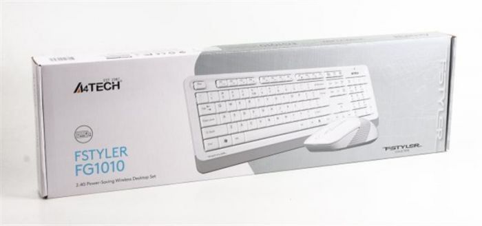 Комплект (клавіатура, мишка) бездротовий A4Tech Fstyler FG1010 White