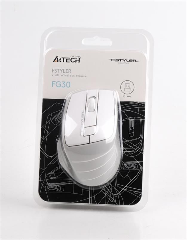 Мишка бездротова A4Tech FG30 Grey/White USB
