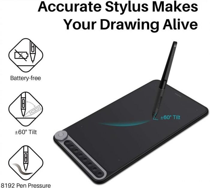 Графічний планшет Huion Inspiroy Dial Q620M + рукавичка Графічний планшет Huion Inspiroy Dial Q620M + рукавичка