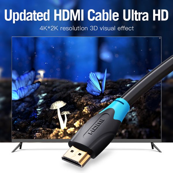 Кабель Vention HDMI - HDMI, M/M, 1 м, v2.0, чорний (AACBF)