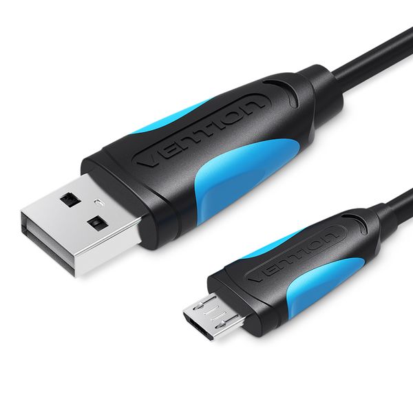 Кабель Vention USB-A 2.0 - microUSB B, 2 m, Black (VAS-A04-B200-N)