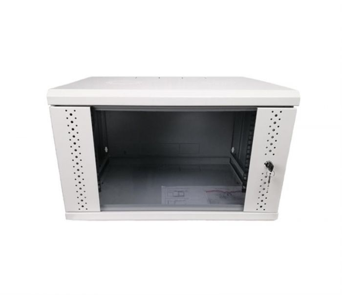 Шафа настінна EServer 19" 6U-600х350х370 (скло), сіра (ES-Е635G)