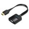 Адаптер Vention Flat HDMI - VGA (M/F), зі звуком і живленням, 0.2 м, чорний (ACKBB)