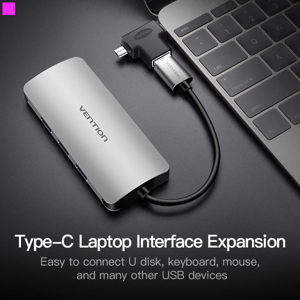 Адаптер Vention USB 3.1 Type-C / USB 3.0 OTG AF / microUSB BM (CDIB0)