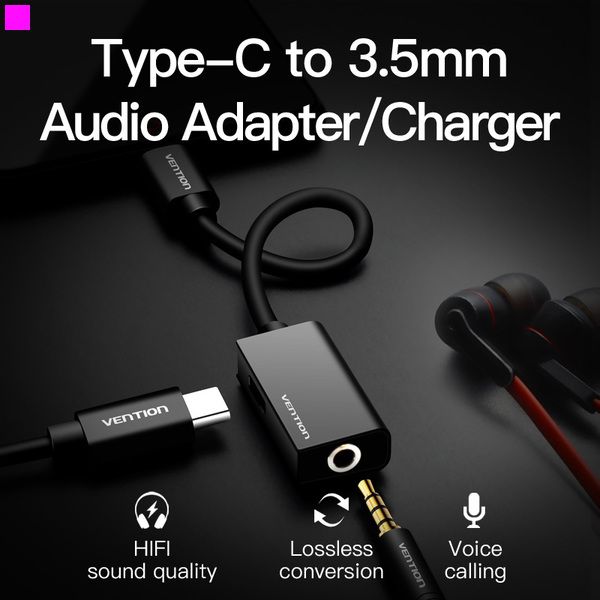 Адаптер USB Type C - 3.5 мм з блоком живленя, 0.1 m, Black (BGGBA)