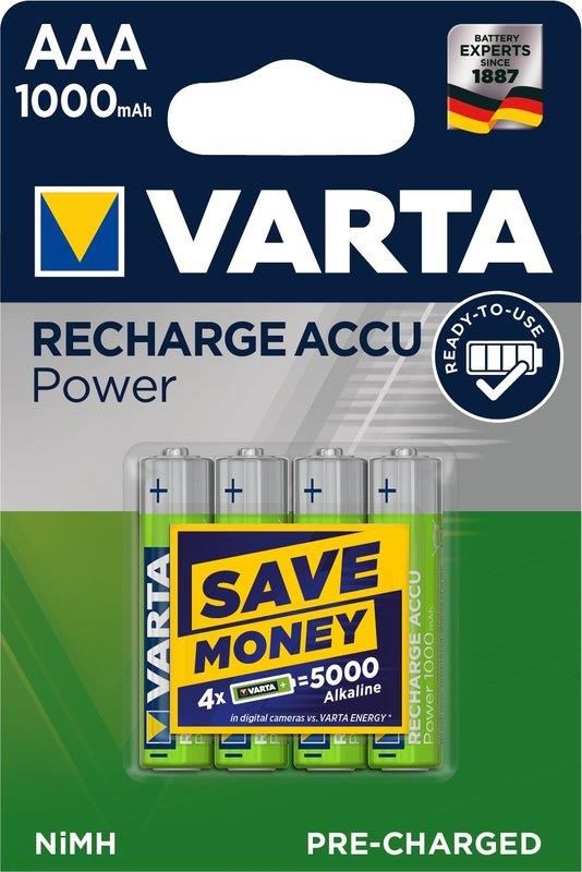 Акумулятор Varta Recharge Accu AAA/HR03 Ni-MH 1000 mAh BL 4шт