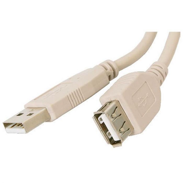 Кабель Atcom USB - USB V 2.0 (F/M), подовжувач, 1.8 м, ferrite core, білий (3789)