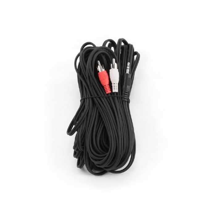Аудио-кабель Cablexpert  3.5 мм - 2хRCA, M/M, 15 м, стерео, черный (CCA-458-15M)