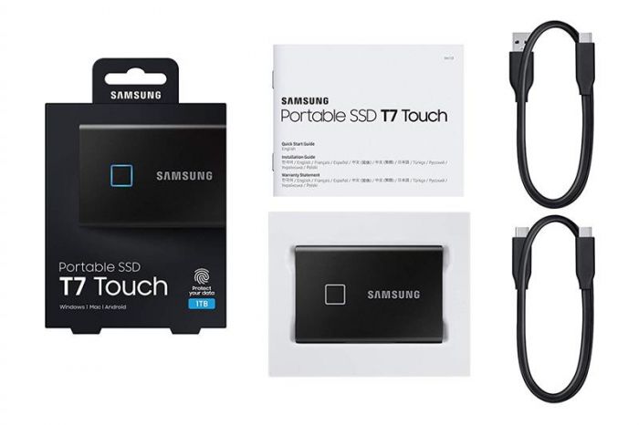 Накопичувач зовнішній SSD 2.5" USB 1.0TB Samsung T7 Touch Black (MU-PC1T0K/WW)