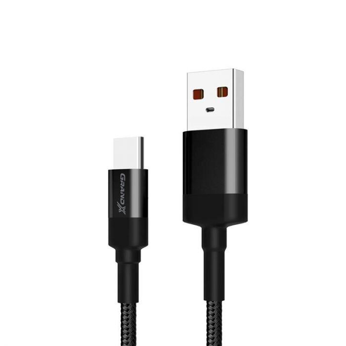 Кабель Grand-X USB - USB Type-C (M/M), 3 A, Cu, Fast Сharge, 1 м, Black (FC-03)