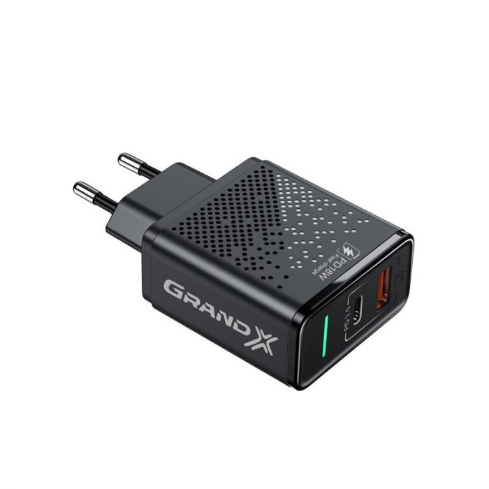 Мережевий зарядний пристрій Grand-X Fast Сharge 6в1 (1хUSB, 1хTypeC, 20W) Black (CH-880)