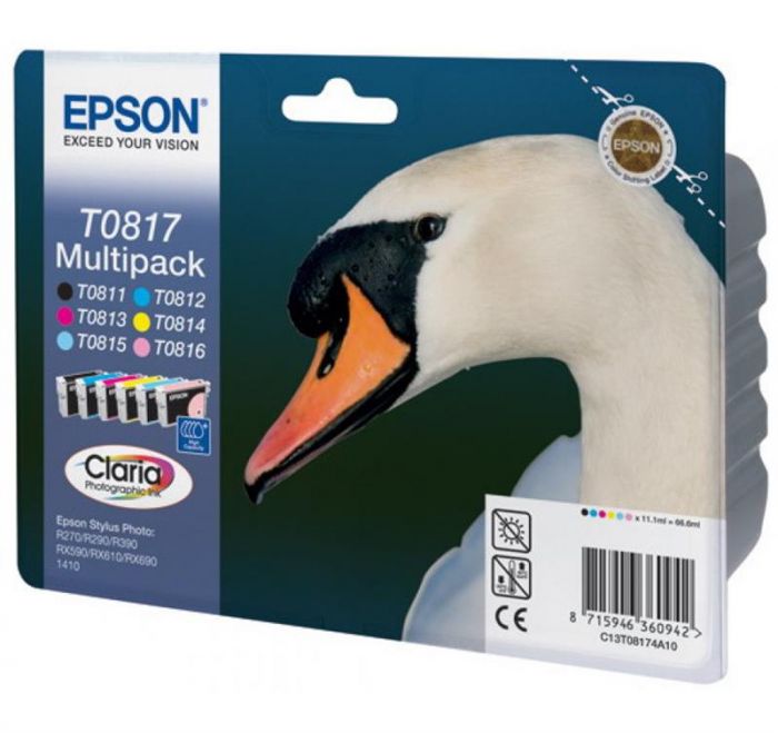 Комплект картриджей Epson (T0817) Stylus Photo R270/290/1410 (C13T11174A10) Multipack