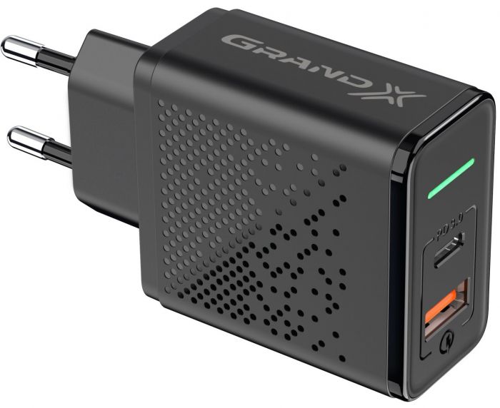 Мережевий зарядний пристрій Grand-X Fast Сharge 6в1 (1хUSB, 1хTypeC, 20W) Black (CH-880)