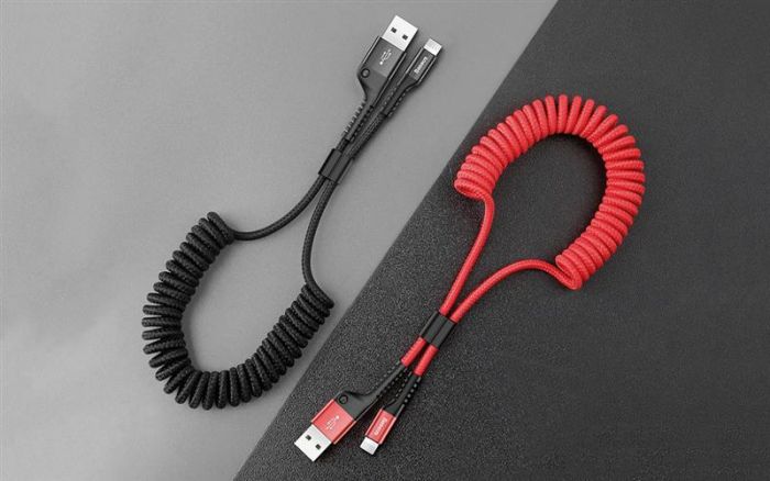 Кабель Baseus Fish eye Spring Data USB-Lightning, 1м Red (CALSR-09)