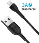 Кабель Grand-X USB-USB Type C, Cu, 3A, 1м, Fast Сharge, Black (PC-03B)