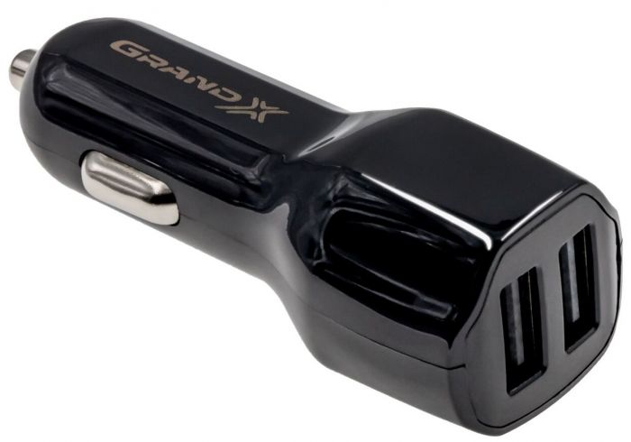 Автомобільний зарядний пристрій Grand-X (2USB 2.1A) Black (CH-26)