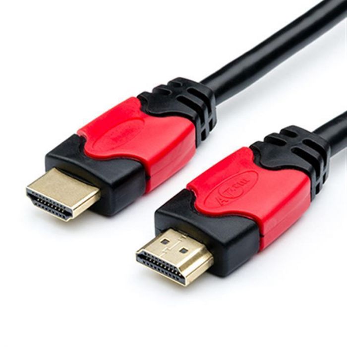 Кабель Atcom HDMI - HDMI ver 2.0, 4K, M/M, 1 м, чорний/червоний (24941) пакет 